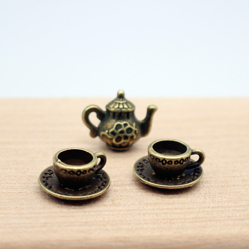 Dollhouse Mini Metal Teapot Coffee Pot